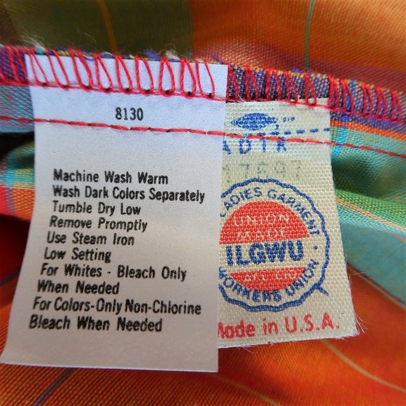 SOLD Vintage Blazer Plaid Vibrant Pockets Lite Union 14 - Picture 9 of 10